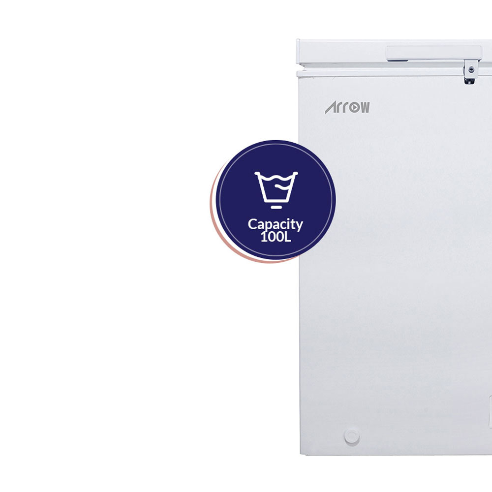 Arrow Chest Freezer 3.5 CU.FT, 100 Liters ,White RO-160F