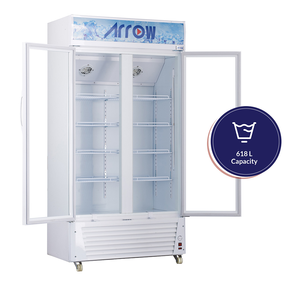 ARROW COMMERCIAL REFRIGERATOR, 21.8 CU.FT, 618L  Manual Defrosting, White color | RO-650SCK