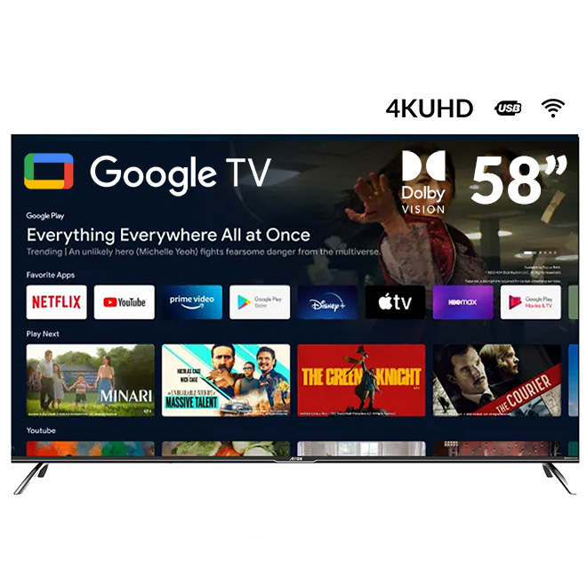 ARRQW 58 INCH LED 4K UHD HDR Smart TV Frameless Design Android11 RO-58LCS -11