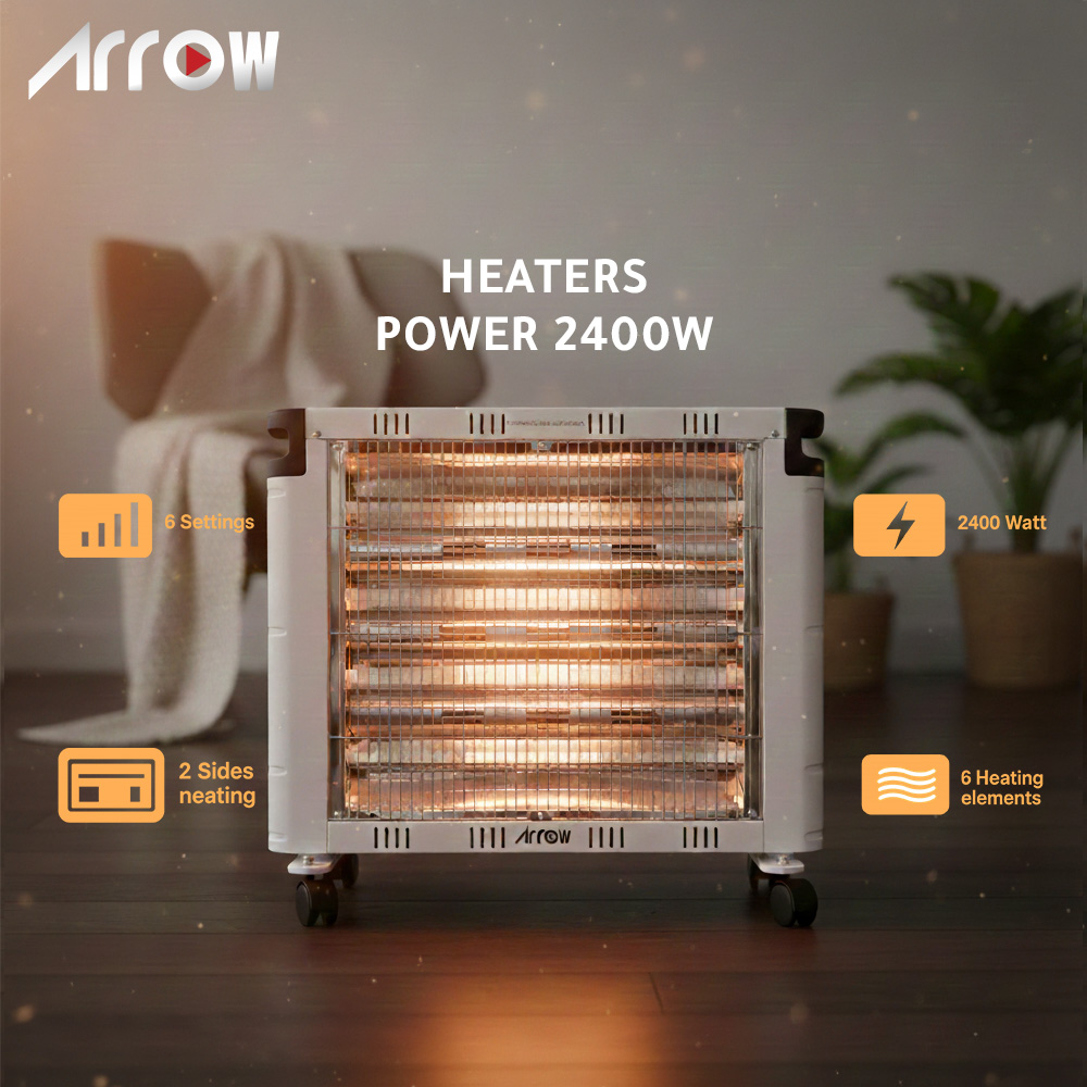 2400W Electric Heater with 6 Quartz Heating|RO-CP2600H