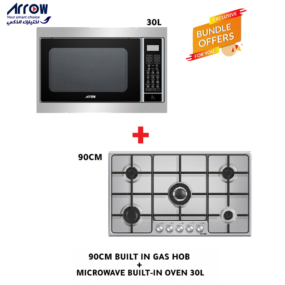 Combo Offer 90CM BUILT IN GAS HOB + Microwave Built-in Oven 30L