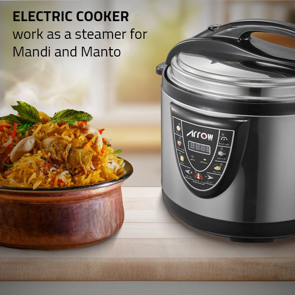 ARROW 6 Liter Electric Pressure Cooker With Stainless Steel, RO-06SEC