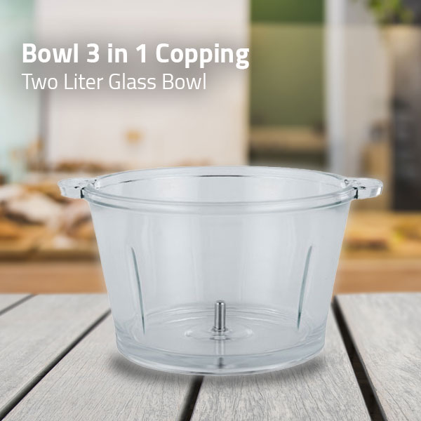 ARROW 2 Litre Glass Bowl 3 in 1 Copping, Slicing And Shredding Chopper 300W With Stainless Steel Double Blade, RO-FPW02L3