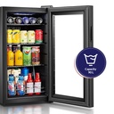 ARROW 90L COOLING CABINET REFRIGERATOR | Full glass Panel material|3 Shelf Wire | Mechanical Control system |Outside Evaporator |Black Color |Fan cooling Cooling system |LED Interior Light | Model Name: RO-110SCK