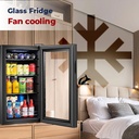 ARROW 90L COOLING CABINET REFRIGERATOR | Full glass Panel material|3 Shelf Wire | Mechanical Control system |Outside Evaporator |Black Color |Fan cooling Cooling system |LED Interior Light | Model Name: RO-110SCK