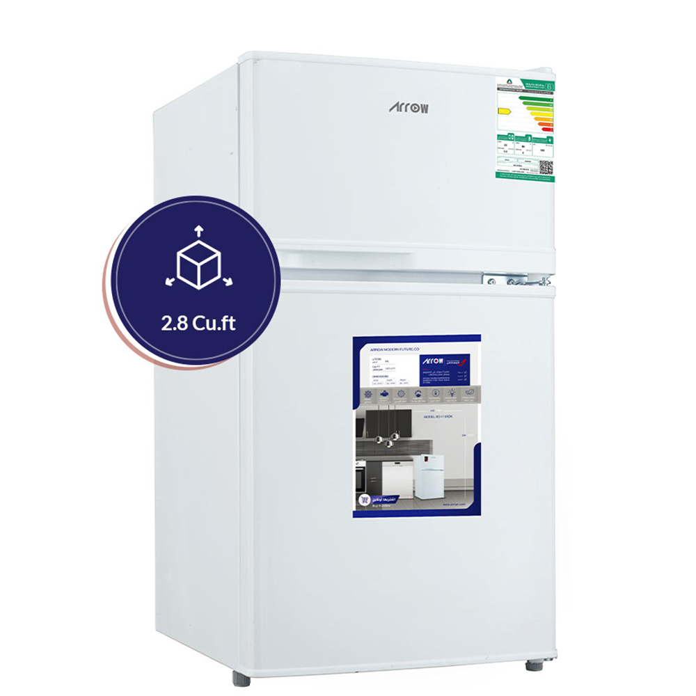 ARROW DOUBLE DOOR REFRIGERATOR,80 LTR,DEFROST,WHITE, RO-119RDK