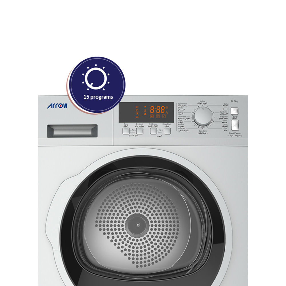 Arrow Clothes Dryer Heat pump type 8 Kg, RO-08GDHS