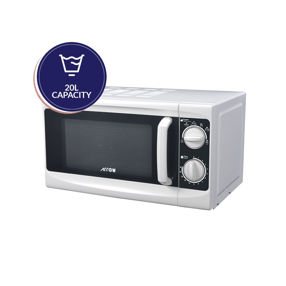 20L Microwave Oven Mechanical,700W 6 Micro Levels white Defrost Setting Manual Panel RO-20MG