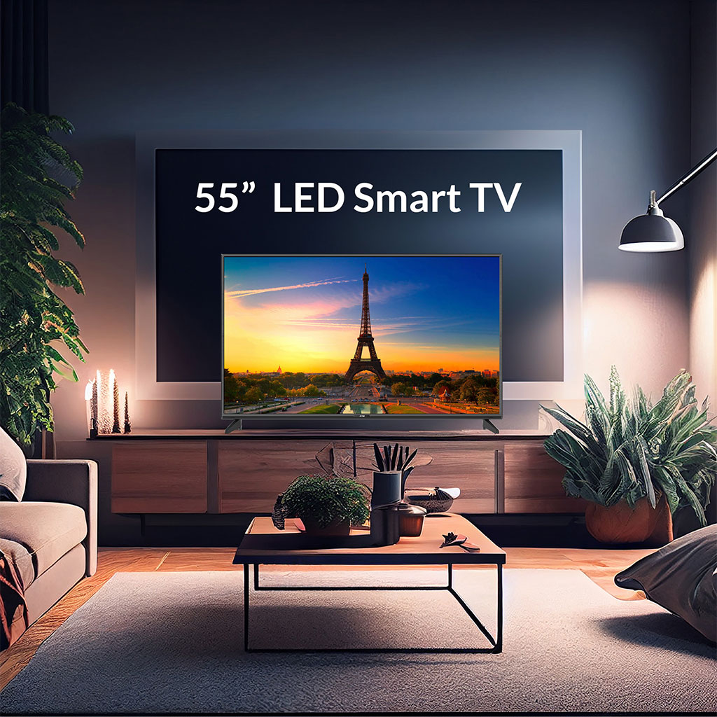 Arrqw 55 Inch 4K UHD Smart LED TV RO-55LPS