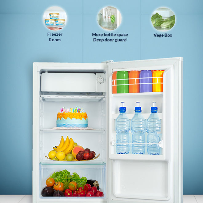 RO-135RDK, Arrow, 86L/3 CU. FT, Single Door Refrigerator,White 