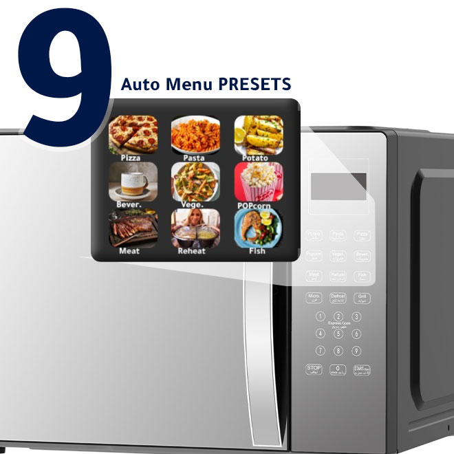 RO-42MWBG,Arrow, Silver, 42L Digital microwave with grill,1000W microwave output