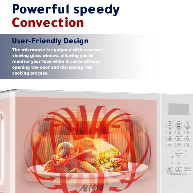 RO-42MWBG,Arrow, Silver, 42L Digital microwave with grill,1000W microwave output
