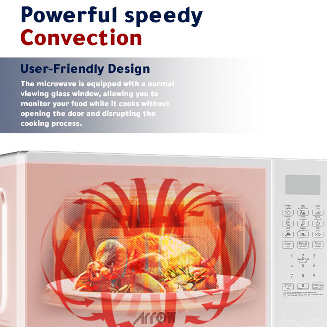 Arrow 20L Digital Microwave Oven | 700W Power, 10 Levels, Easy Controls & Defrost Setting | RO-20MWBD