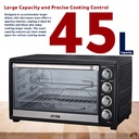 Electric Oven 45 L 2000 Watts With Rotisserie , Grill Function And Power Indicator Light , 60 Mins Timer & Shut Off Bell ,RO-45EOB