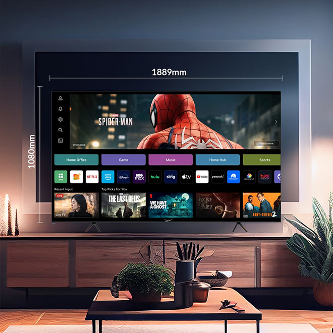 ARRQW 85" 4K UHD LED TV , Webos TV with Magic Remote | RO-85LPW