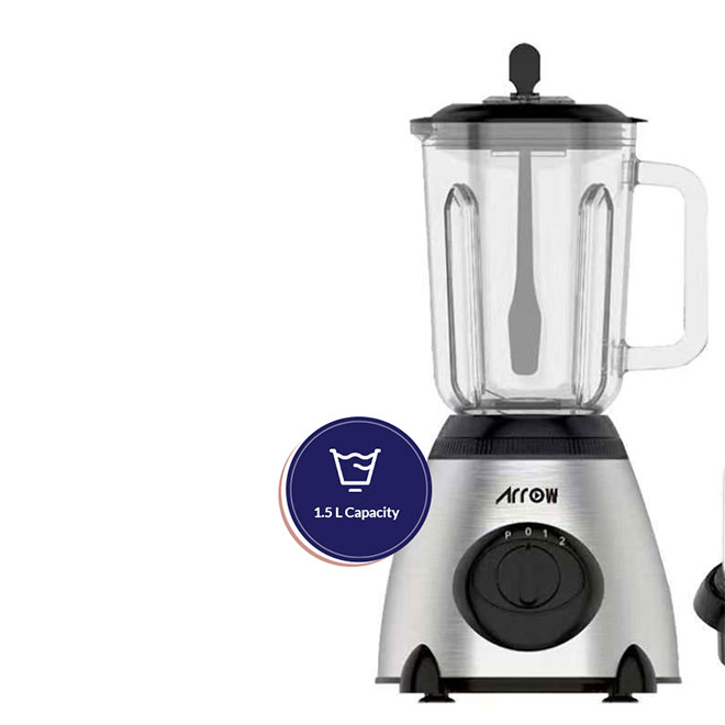 ARROW 1.5L 400WATTS BLENDER GLASS JAR STAINLESS STEEL BODY RO-15GBSY