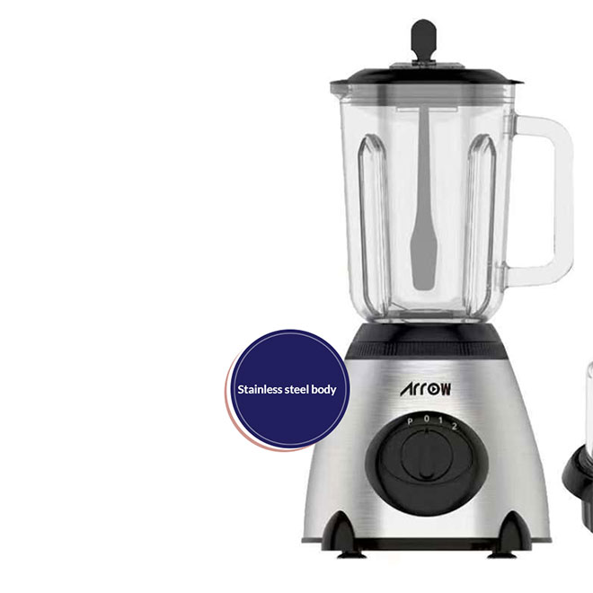 ARROW 1.5L 400WATTS BLENDER GLASS JAR STAINLESS STEEL BODY RO-15GBSY