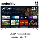 ARRQW 75 INCH QLED 4K GOOGLE TV Frameless Design RO-75LCQ
