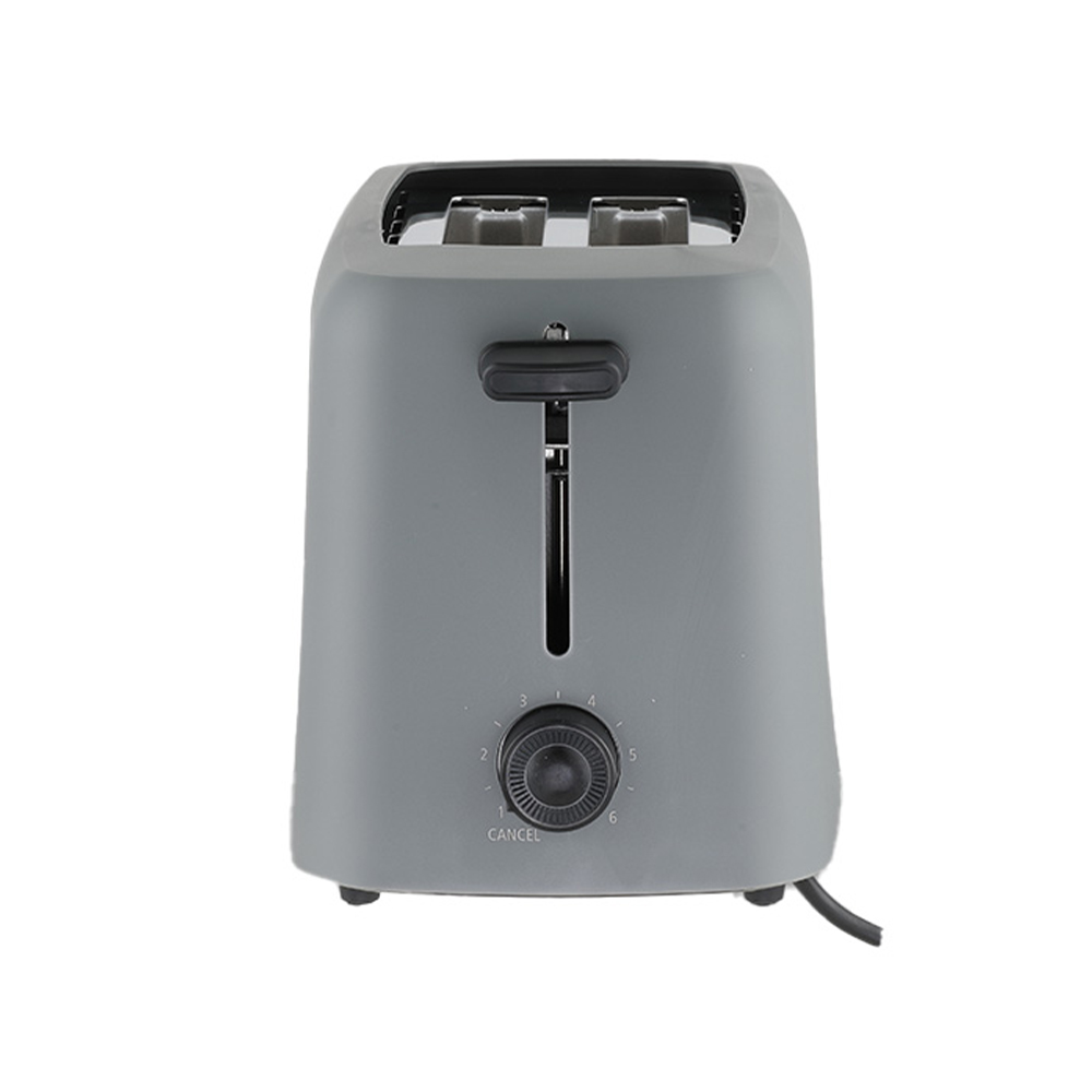 2-Slice Plastic Toaster with 6 Browning Levels – Black & Dark Grey | RO-02TD