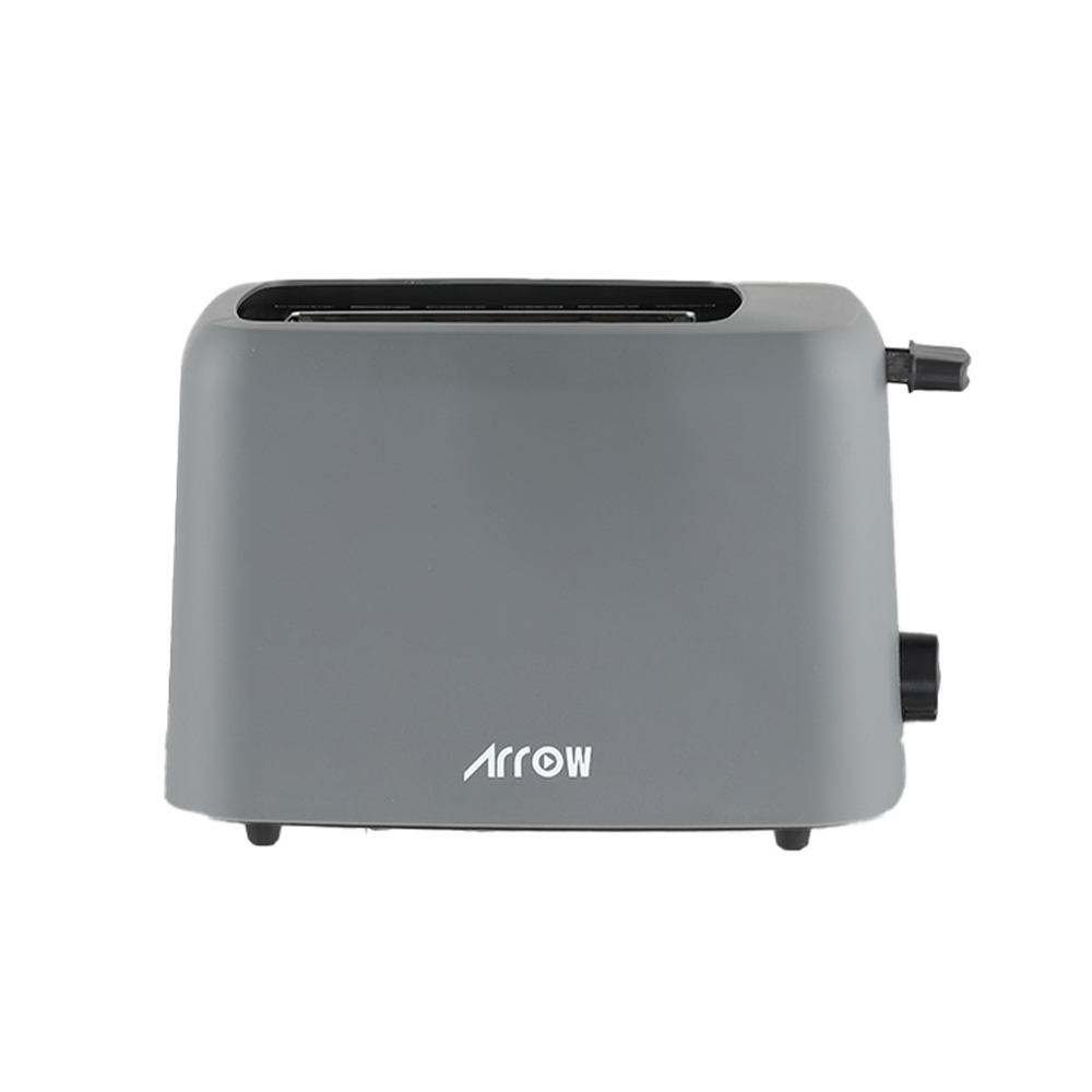 2-Slice Plastic Toaster with 6 Browning Levels – Black & Dark Grey | RO-02TD