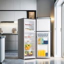 132L Silver Top Freezer Refrigerator, 4.6 Cu. Ft. Capacity, Mechanical Temperature Control, Manual Defrost, Transparent Door Rack, Adjustable Legs, Normal Ice Maker | Model RO-220RDH