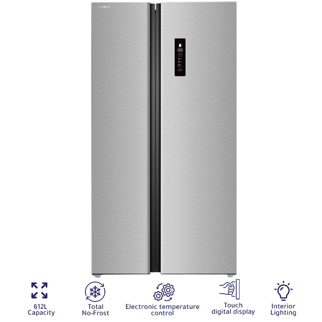 Aurora side by side refrigerator -Inox Color- No Frost - AR-840SNFT