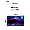ARRQW 65 INCH QLED 4K GOOGLE TV 5.0, DOLBY VISION/ATMOS, DLG 120HZ, TV RO-65LCQ120