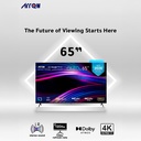 ARRQW 65 INCH QLED 4K GOOGLE TV 5.0, DOLBY VISION/ATMOS, DLG 120HZ, TV RO-65LCQ120