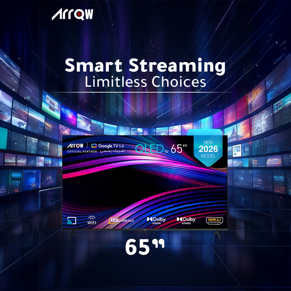 ARRQW 65 INCH QLED 4K GOOGLE TV 5.0, DOLBY VISION/ATMOS, DLG 120HZ, TV RO-65LCQ120