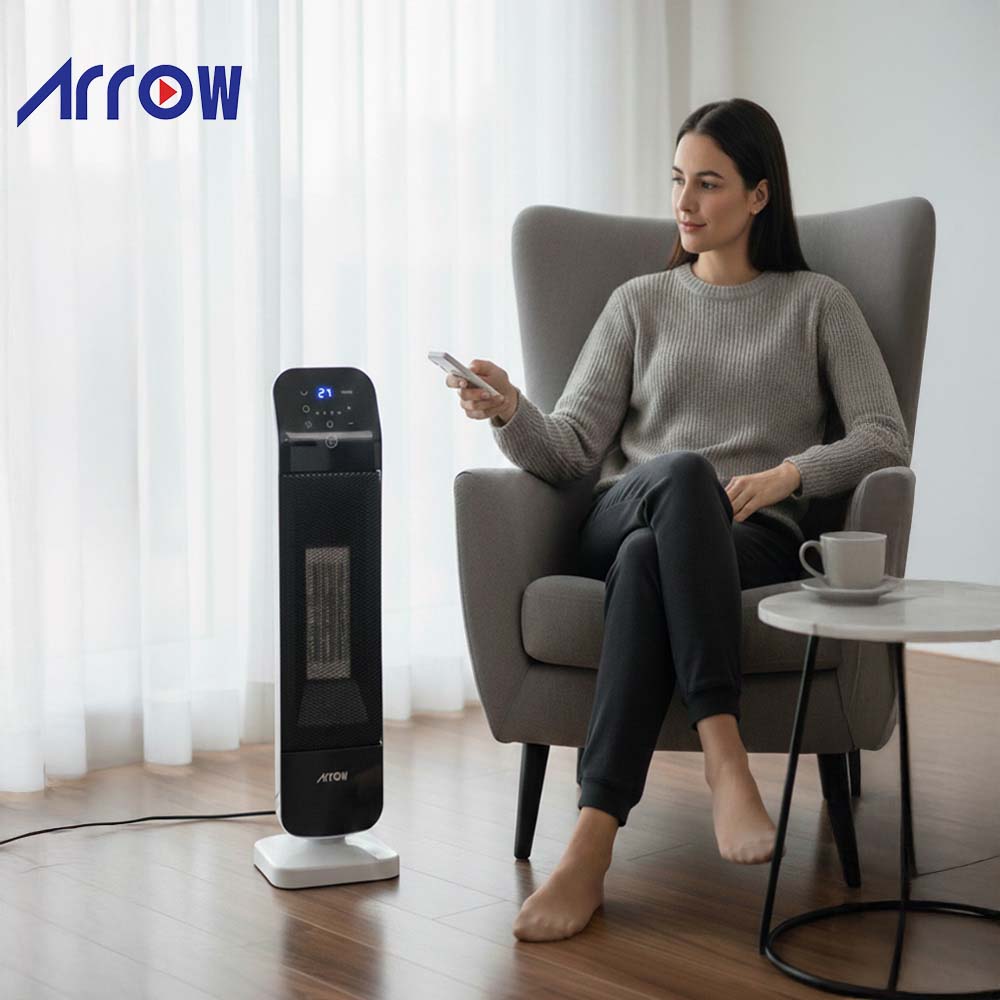 PTC Ceramic Fan Heater 2000W with Infrared Remote & LED Display | RO-2000HPJ