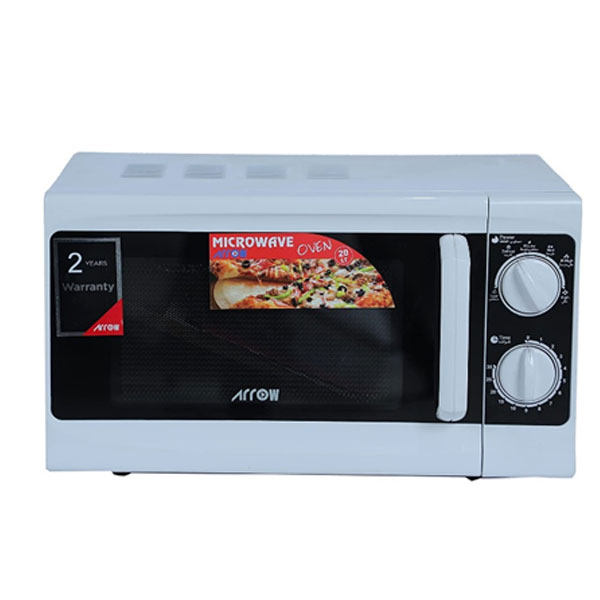 Arrow Microwave Oven Mechanical 700W With 6 Microwave Power Levels 20L White, RO-20MG