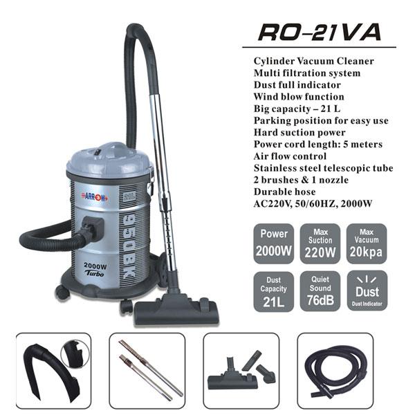 Arrow Vacuum Cleaner 21Liter, 2000W with Multi Filtration System Grey, RO-21VA