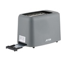 2-Slice Plastic Toaster with 6 Browning Levels, 650W, Black & Dark, Short Slot, Cord Storage -RO-02TD