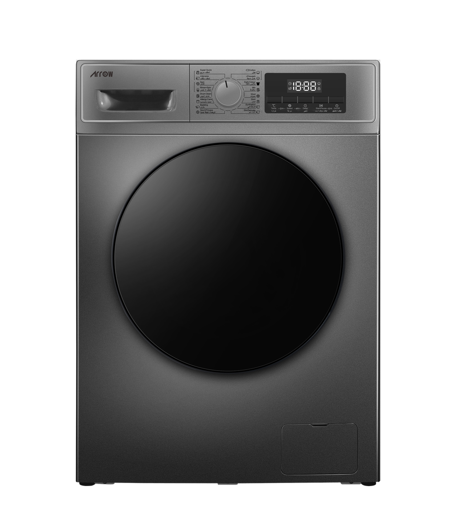 ARROW FRONT LOAD WASHING MACHINE 10KG,DARK SILVER COLOR, DOUBLE LAYER DOOR, RO-11FWTS-01