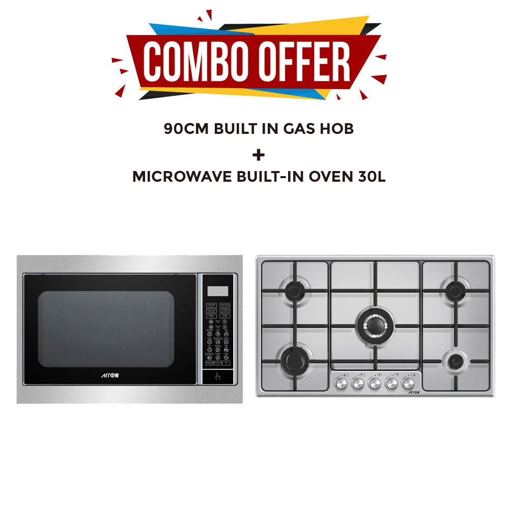 Combo Offer 90CM BUILT IN GAS HOB + Microwave Built-in Oven 30L