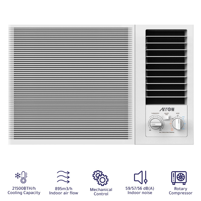 ARROW WINDOW AC, COOLING 17200 BTU & HEATING 2950BTU , RO-18WHH