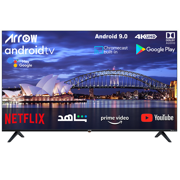 ARRQW 75 INCH LED 4K UHD HDR Smart TV, Black- RO-75LEG