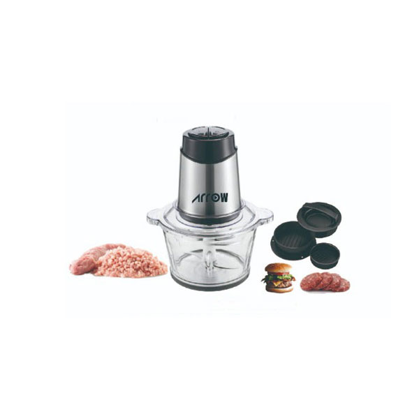 Arrow 2 Litre Glass Bowl Chopper 500W With Stainless Steel Double Blade, RO-FPW02L1