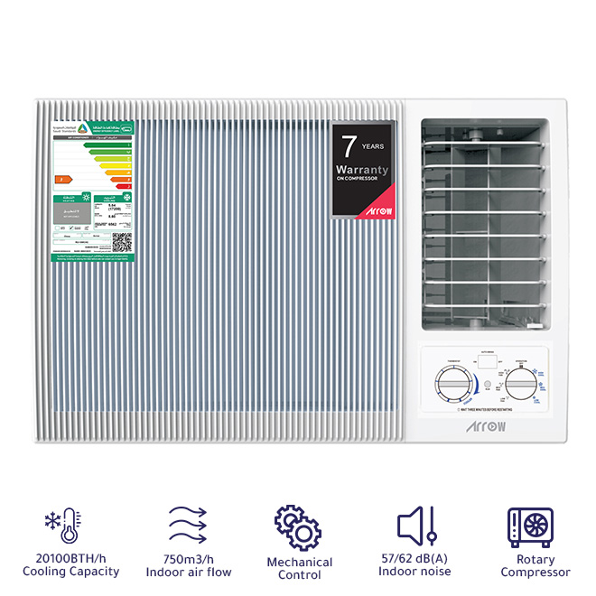 Arrow Efficient 20,100 BTU Window AC – Quiet, Cooling-Only , RO-24WCHC	
