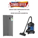 Combo Offer SIDE BY SIDE  REFRIGERATOR 429L +  Drum Vacuum Cleaner 18L